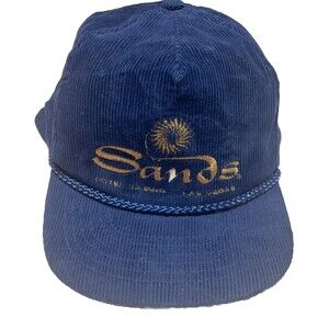 90s Vintage Sands Hotel Casino Las Vegas Nevada Casino Corduroy Trucker Hat Cap